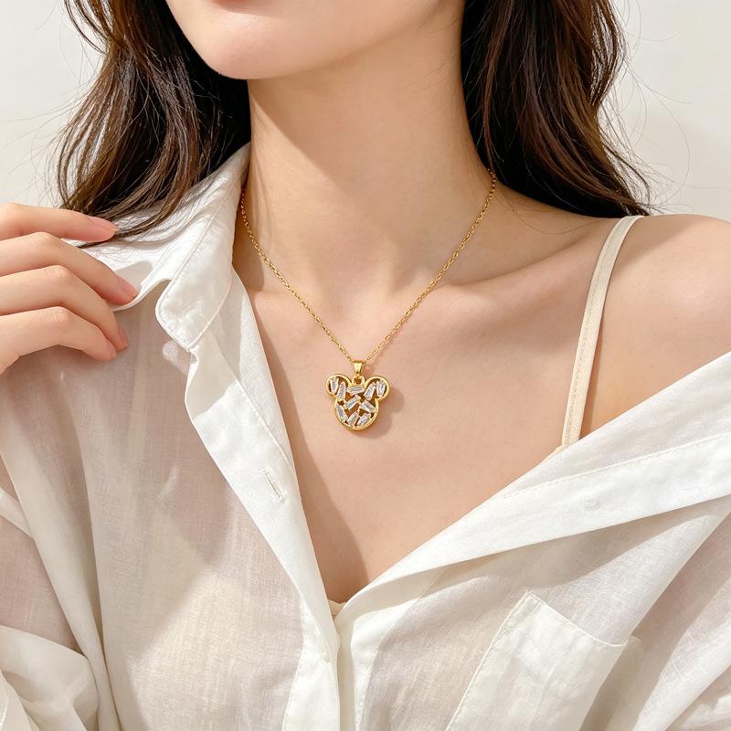 Women s Versatile Light Luxury Hollow Cat Head Necklace J301