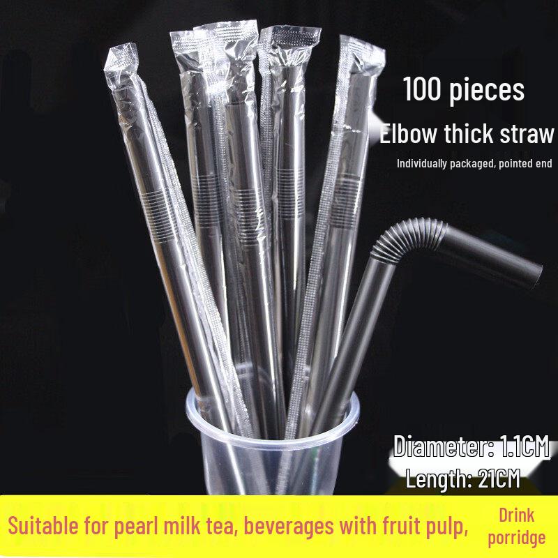 ZISIZ Disposable Thick Straws for Bubble Tea