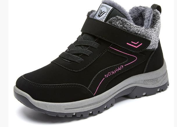 Cotton shoes winter velvet thickened cotton boots women's short boots outdoor hiking soles walking shoes snow boots women