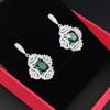 Diamond Inlaid Emerald Earrings Necklace Accessory Set Fashionable Light Luxury Colorful Pendant Womens First Piece