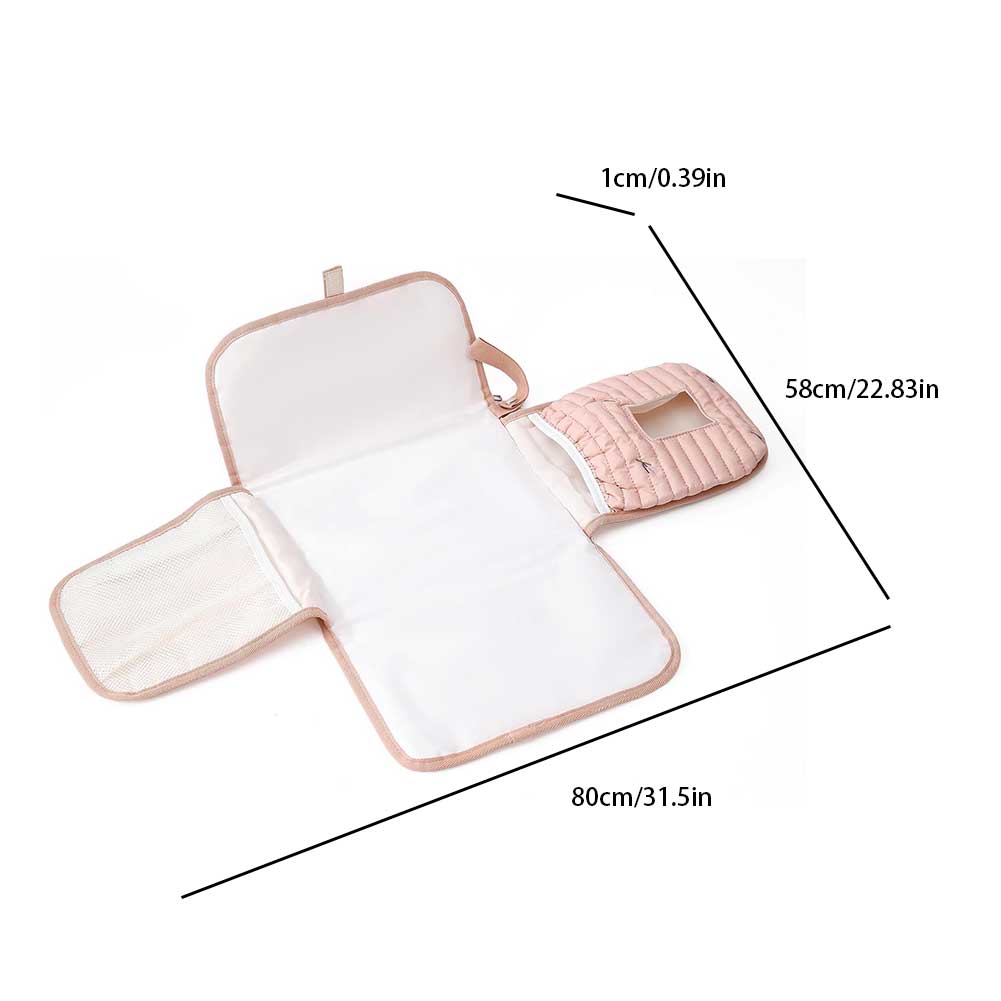 Baby Expandable Diaper Bag with Wet Wipe Pocket Foldable Travel Diaper Mat Bag Easy-Clean Lightweight for Go Out Parents Carry
