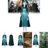 Exquisite Blue Cosplay Dress Set For Elven Princesses Perfect For Fantasy Themed Events And Celebrations