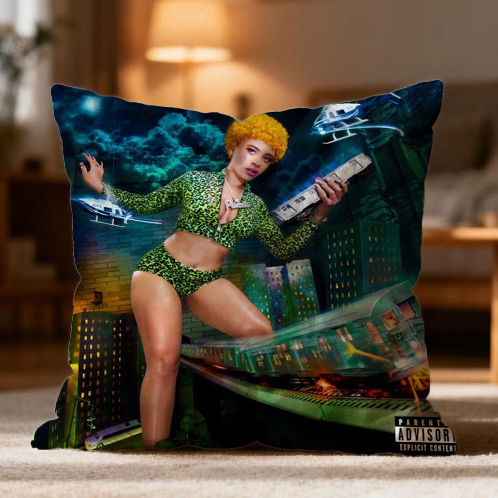 Hot IIce Spiceew Cushion Cover Soft Washable Pillow Case Multi-Scene for Couch Bed Travel Office Use