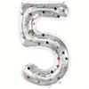 40inch Silver Number 0-9 Hairball Foil Balloons for Birthday Party Wedding Anniversary Baby Shower Living Room Digital Balloon