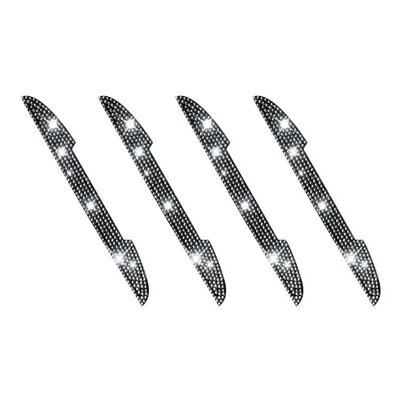 2/4Pcs Car Stickers Car Door Bowl Handle Protection Strip Rhinestone Inlay Rearview Mirror Anti-scratch Decal Auto Accessories