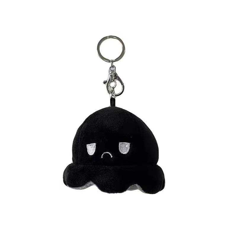 Süßer wendbarer Gesichtswechselnder kleiner Oktopus Anhänger Schultaschen Paar Schlüsselanhänger Plüschanhänger Wendbarer Oktopus Taschenzubehör