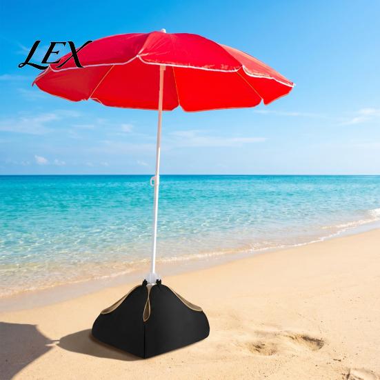 Windproof Beach Umbrella Holder Base Weight, Fillable Sand Bag Oxford Cloth Picnic Sunshade Stabilizer Heavy Duty Sandbag Stand for Outdoor