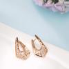 Trend  Rose Gold Earring For Women Micro Wax Inlay Natural Zircon Hollow Flower Unusual Vintage Fashion Daily Jewelry
