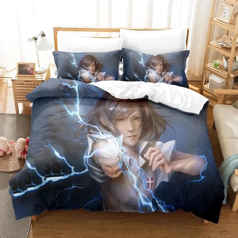 Anime Certain Scientific Railgun Misaka Mikoto Bedding Set Boys Girls Twin Queen Size Duvet Cover Pillowcase Bed Kids Adult