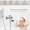LED Digital 5.85 degrees C Shower Thermometer Self-Generating Real-Time Water   Temperature Monitor Thermometer with 360 degrees  Rotating Screen f