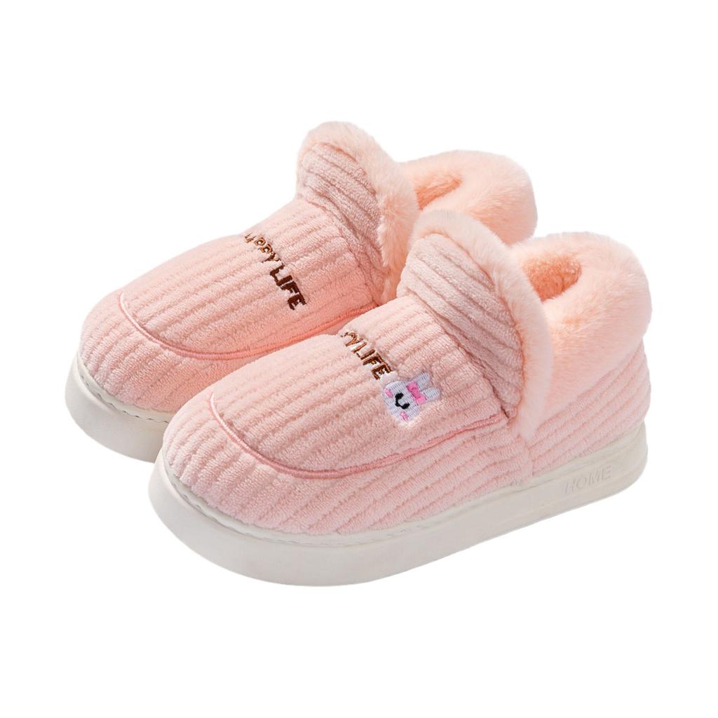 Cotton slippers women's home use in winter non-slip spring and autumn home indoor warmth plush couple winter men