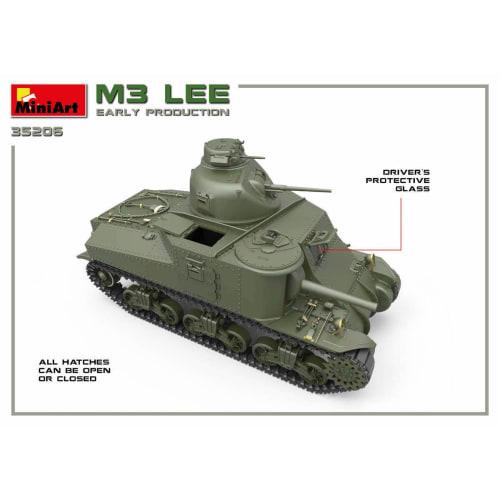 Miniart 1/35 Scale US Army M3 Lee Early Model with Full Interior (Interior Reproduction) Plastic Model Kit MA35206