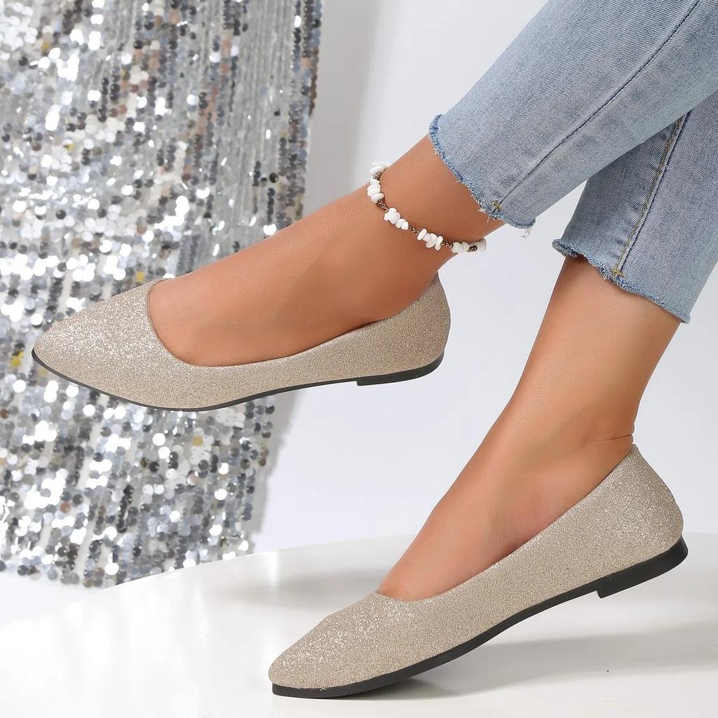 Fashion 2025 Fashion Slip On Loafers Breathable Summer Ballet Shallow Flats Women Soft Bottom Pointed Toe Boat Shoes Plus Size 43