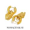 MamacitaSlay 316L Stainless Steel Flower Hoop Earrings 18K Gold Plated Waterproof Jewelry Women's Elegant Statement Earrings