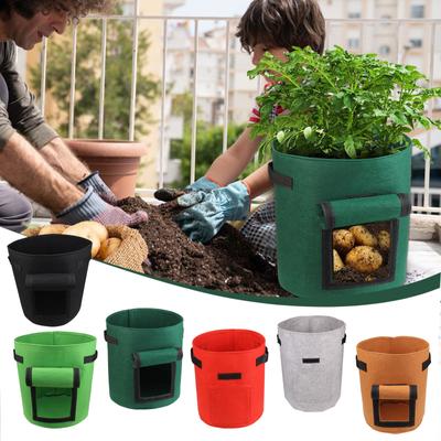 Potato Grows Bags 5 Gallon With Flap, Grows Bags For Growing Potatoes, Duarable Fabric Garden Planter Pots with Crop Window for Vegetable