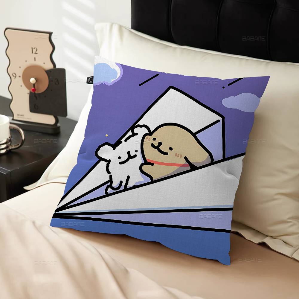 Cute Cartoon Line Dog Personalized picture text home decorative pillows Household Gifts 45x45cm