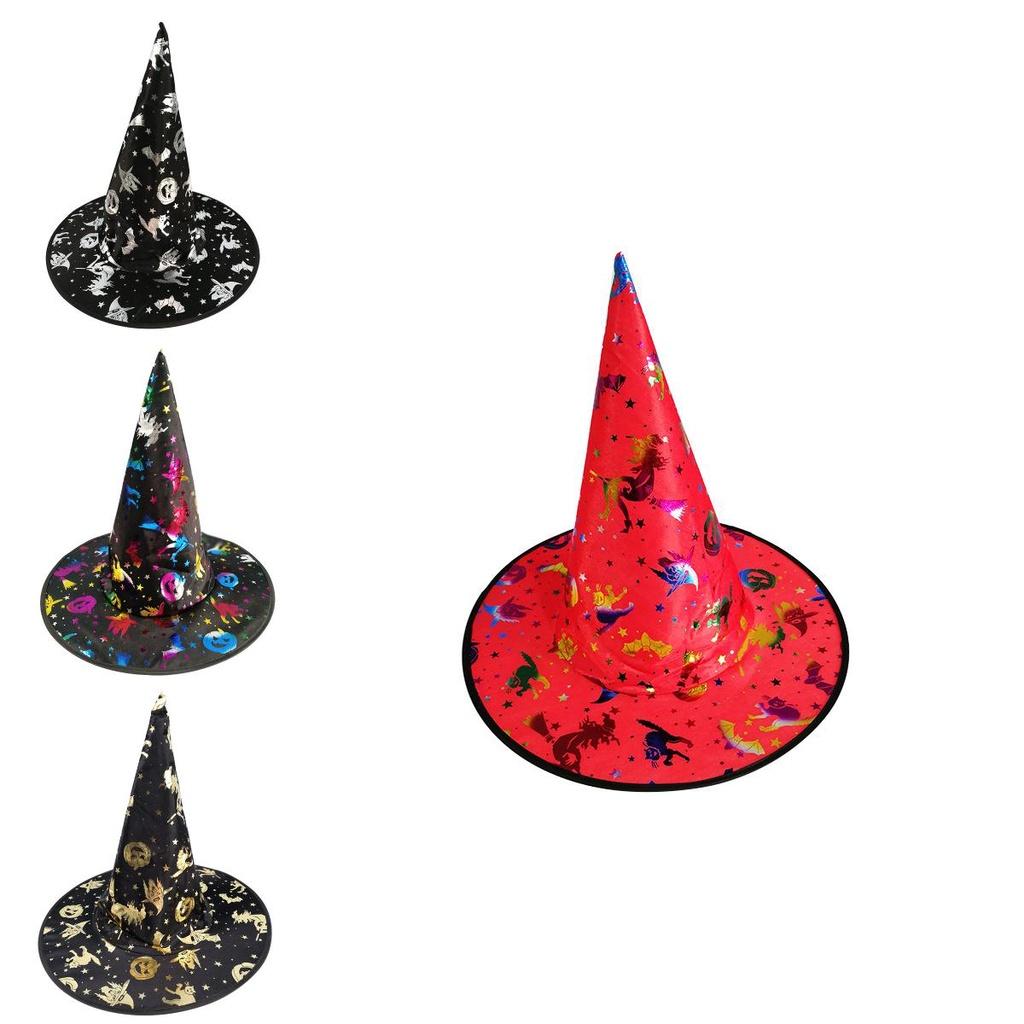 Witch Hat For Halloween Party Stylish And Gold-embossed Witch Hat Costume Accessory