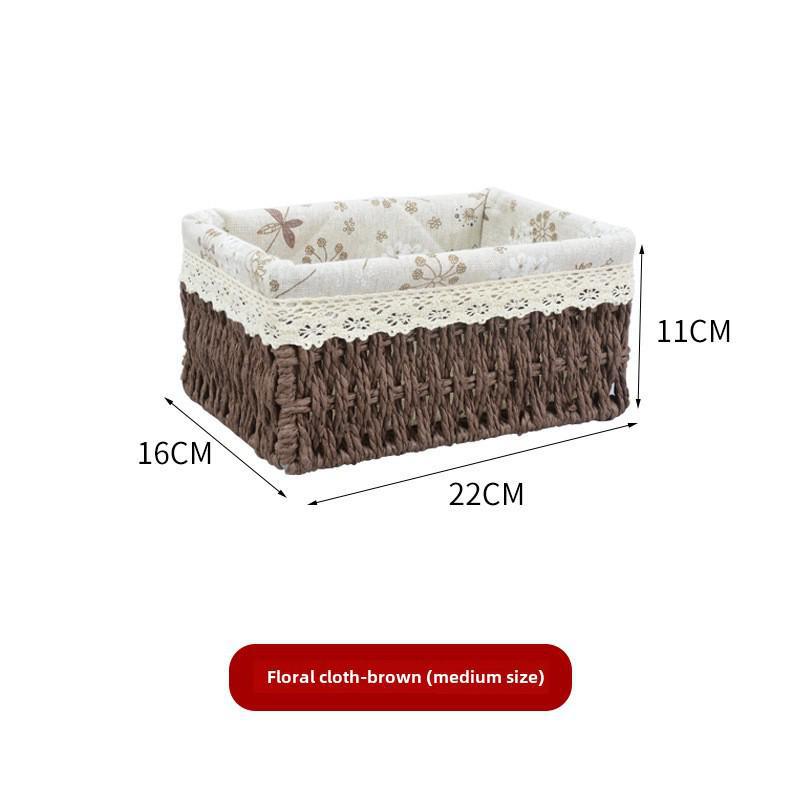 Rattan Paper Rope Woven Storage Basket for Snacks, Toys, and Sundries