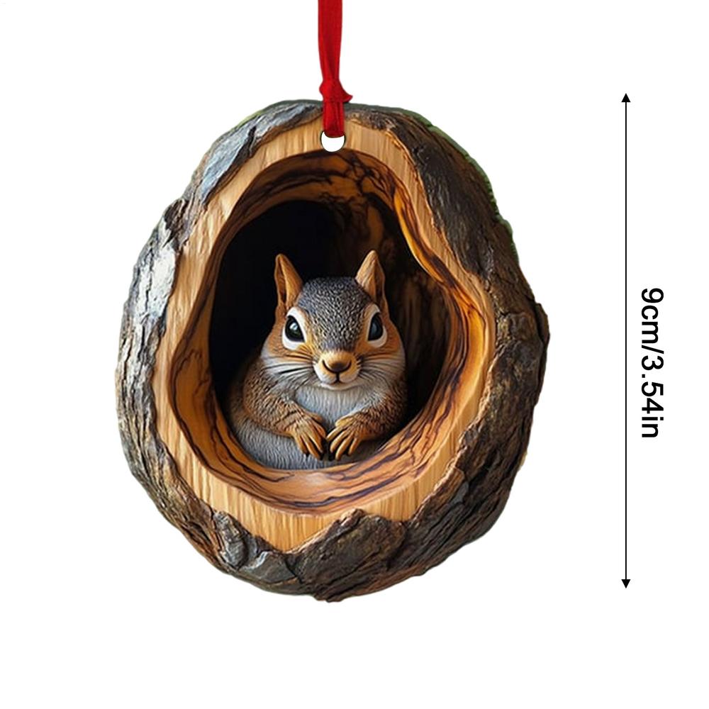 

2D Cute Christmas Acrylic Pendant Animal Christmas Ornaments Animal Raccoon Owl Squirrel Hedgehog Bunny Bird Wildlife Ornaments
