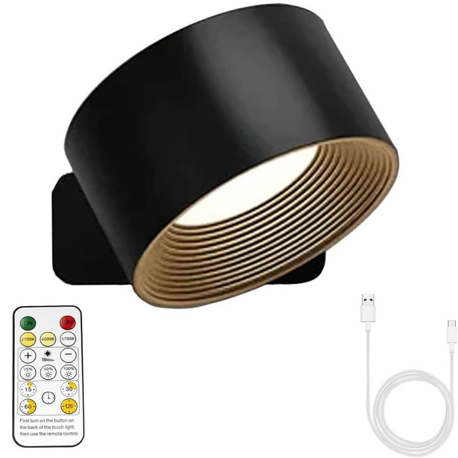 

USB-зарядка настенный светильник светодиодный прикроватный светильник для чтения книг перезаряжаемый портативный регулируемый ночник магнитный светильник для шкафа One Size чёрный