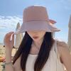 Spring and Autumn trendy hat women's versatile bow bucket hat breathable sunscreen sun hat big edge sun hat
