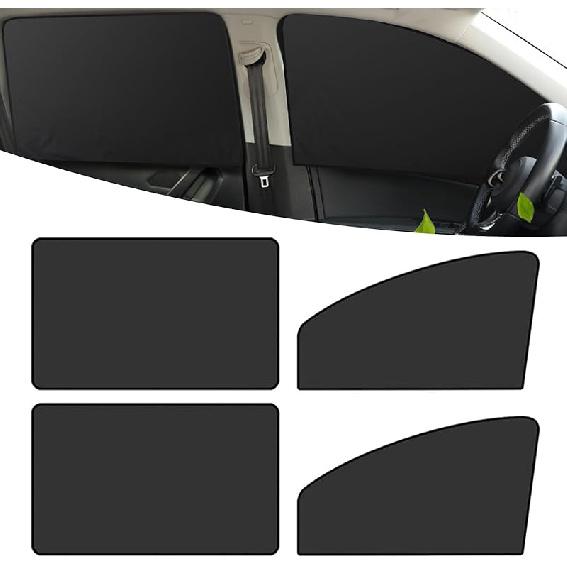 4 PCS Car Side Window Sun Shade Replacement, 3M X 48CM X 62CM Front Side Window Protectors, 80CM X 48CM Vehicle Rear Window Curtain, Universal