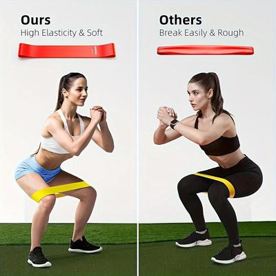 5pcs Resistance Bands Fitness Training Tension Bands for Buttock Lift, Leg Training, Pilates, Body Stretching and Strength Training