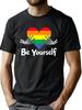Pride Rainbow Skeleton Heart Be Yourself Unisexs Graphic Cotton Tshirt Casual Daily Tee