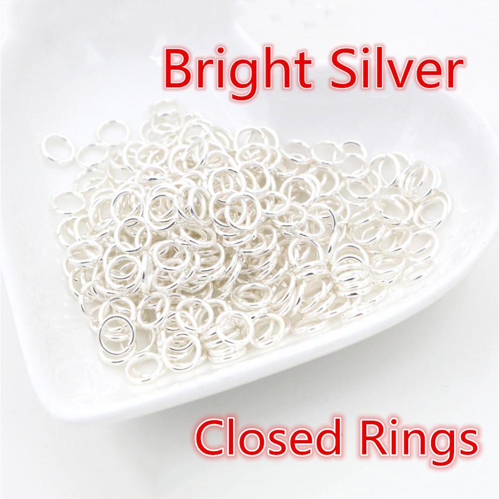 200 piezas 3/4/5/6/7/8/10 mm Metal DIY Componentes para Joyería Anillas de Salto Simples Cerradas/Abiertas y Anilla Dividida para hacer joyería