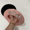 Women Winter Beret Soft Wool With Luxury Decoration Fashion Keep Warm Hat Beret For Girls