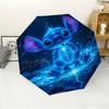 1pc Disney Stitch Cartoon Character Automatic Umbrella, All-weather Dual-purpose Umbrella Suitable for All Occasions, Portable