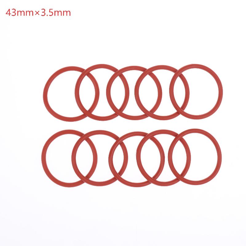 10PCS Silicone O RING For Coffee 43.6*35*4.3 Mm O-Ring VMQ Gasket Seal Thickness 4.3mm ORing Red Rubber