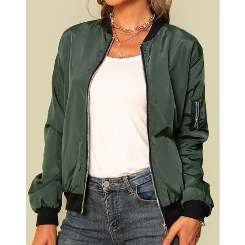 Female Bomber Jacket for Women Autumn Sport Jacket Women's Coat Stand Collar Zipper Slim Thin Jacket Jaquetas Outwear Plus Size