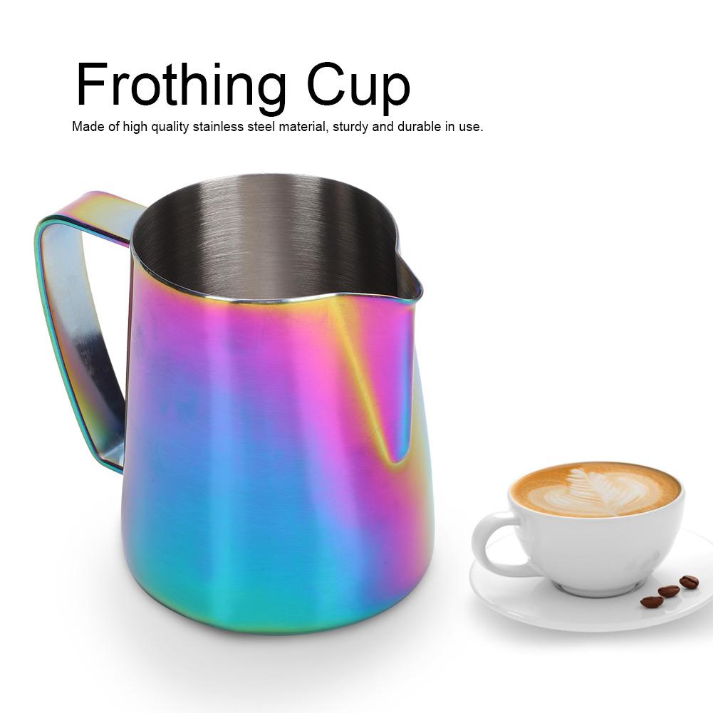 350ml Stainless Steel Titanize Milk Frothing Cup Jug Coffee Pitcher for Art