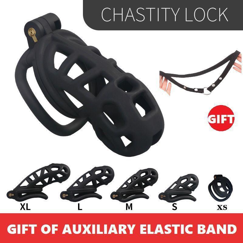 Lumi Men's Cobra Chastity Cage Resin Lock with Rings 100% Waterproof BDSM Adult Toy for Long-Term Wear VC11