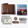 Mens and Women Retro Real Leather Zipper Wallet Card Holder Small Coins Keys Pocket Money Storage Pouch with Chain Key-ring