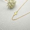 Stainless Steel Airplane Necklace: Gold Minimalist Clavicle Chain Jewelry