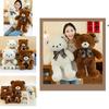 Adorably Charming Bowknot Teddy Bear Plush Toy Cartoon Stuffed Doll For Kids