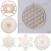 Flower Of Life Energy Mat Slice Wood Base Wooden Wall Sign Laser Cut Handmade Coasters Making Sacred Geometry Ornament Decor