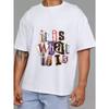 Weißes T-Shirt mit It Is What It Is Collage-Druck für Freizeitkleidung