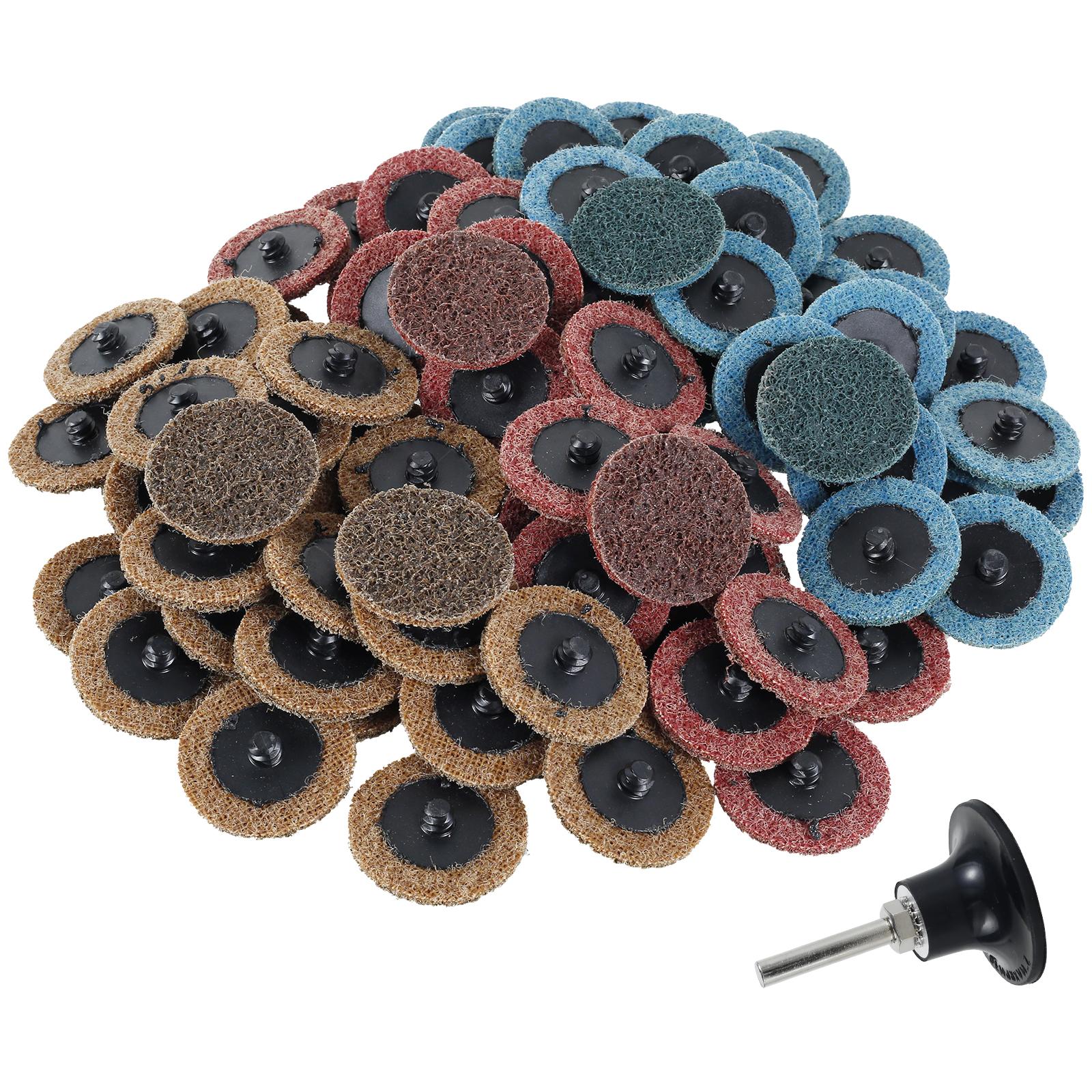

90Pcs Nylon Sanding Discs Set 2Inch Quick Change Sanding Discs Quick Change Die Angle Grinder Sanding Flap Wheel with 1/4in Rod