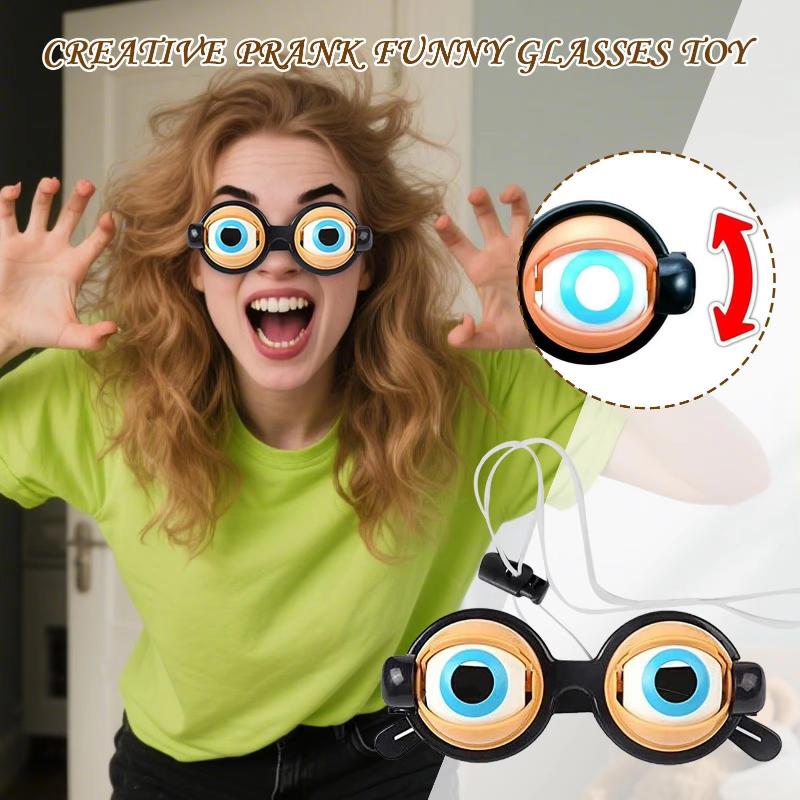 Funny Blinky Crazy Eye Glasses With Creative Moving Eyeballs Safe Plastic Material For Kids Birthday Party Cosplay Prank Games