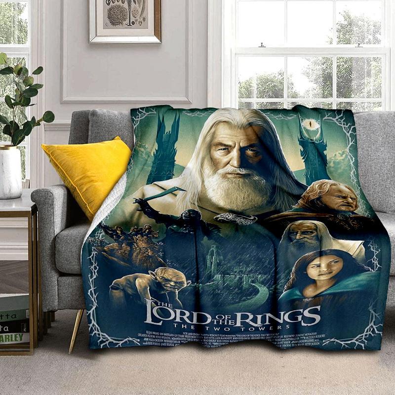 1 Stück Der Herr der Ringe: Die Zwei Türme Cartoon-Decke, Tragbare Überwurfdecke für Reisen & Camping, Kuschelige Ganzjahresdecke, Ideales Geschenk