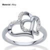 Engagement Ring Elegant Shining Alloy Hollow Double Heart Women Wedding Band Jewelry Accessories