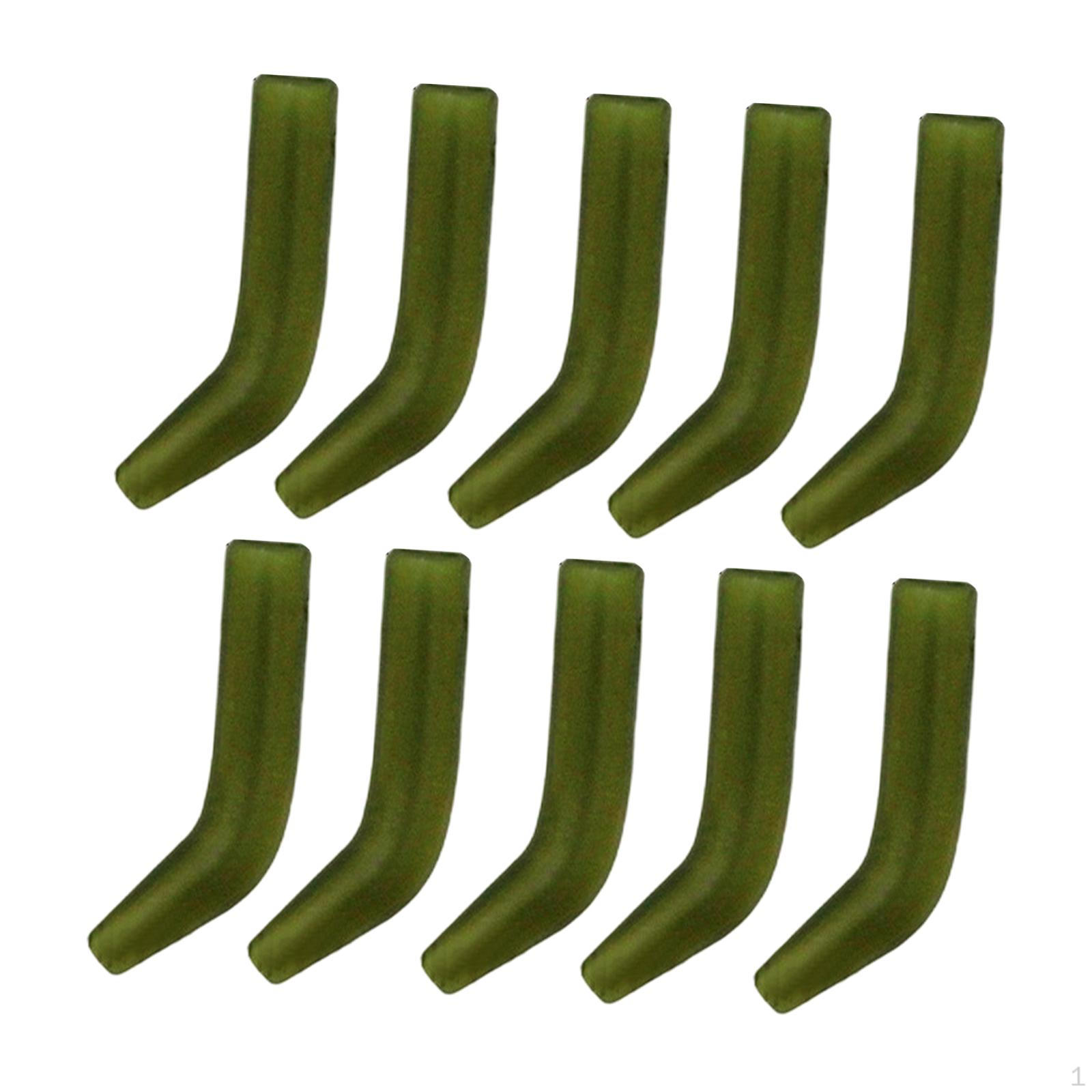 

10 Carp Fishing Hook Kickers Rubber Sleeves Terminal Tackle Short Line Aligner Anti-Sleeve Green L