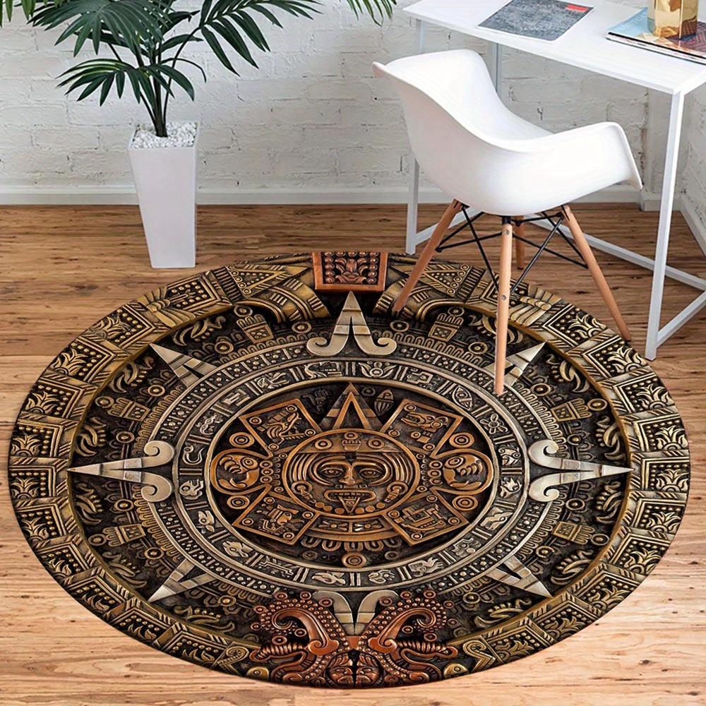

1pc Retro 7320733617 Pattern Round Floor Mat, Non-slip for Living Room Bedroom Chair Carpets Home Decor Gifts, Home Decor Room Decor Outdoor 80cm by 80cm
