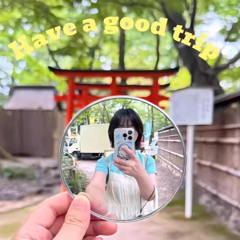 5cm Handheld Selfie-Spiegel Tragbar Rund Konvexer Spiegel für Fotografie Requisite Vlogging Reisebedarf Zubehör