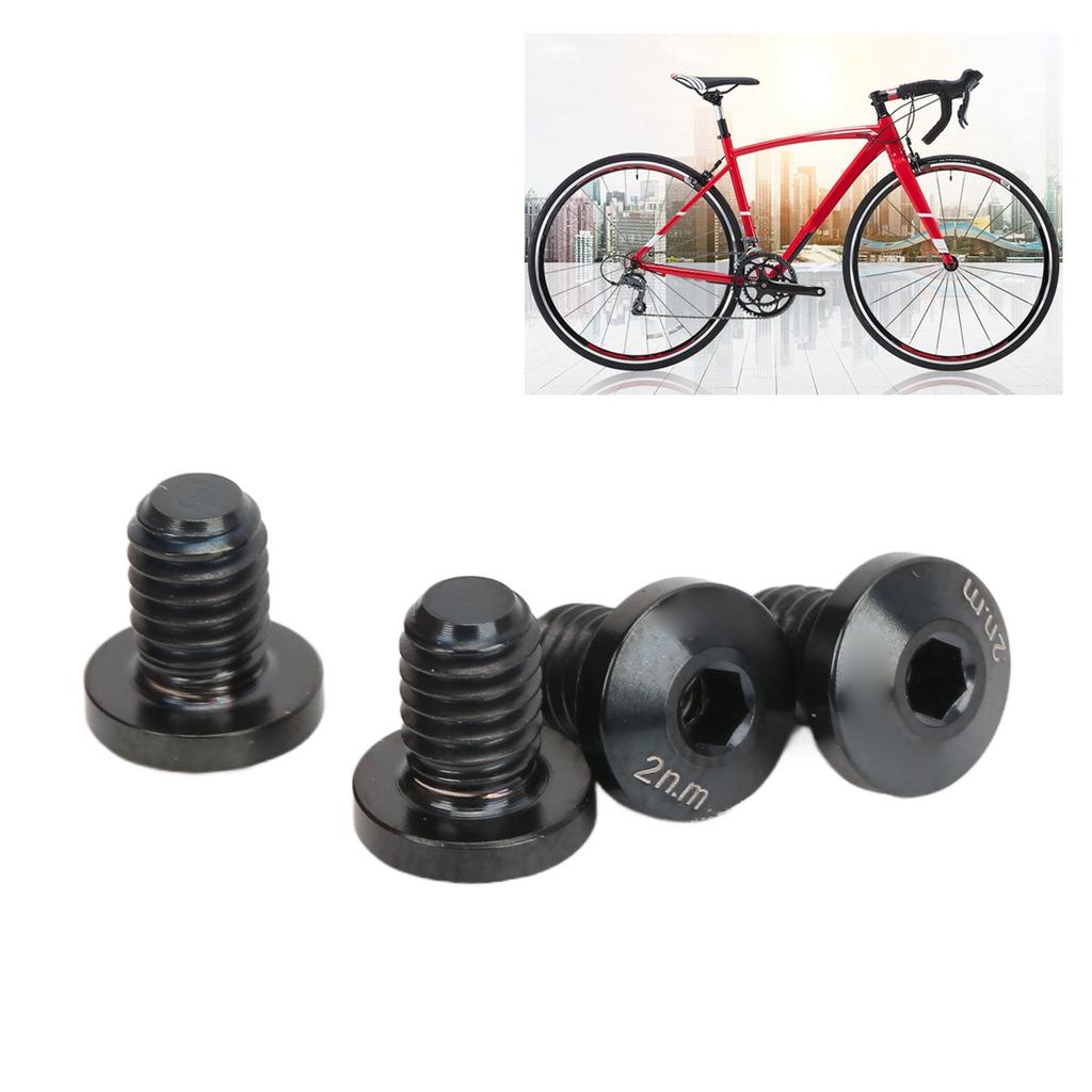 4Pcs Road Bike Brakes Screws Titanium Alloy Durable Rustproof Polishing Grinding Accurate Thread Road Bike Rotor Bolts Black