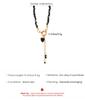 Fashion Vintage Black Geometric Crystal Chain Zircon Crystal Heart-Shaped Pendant Necklace for Women Female Boho Jewelry