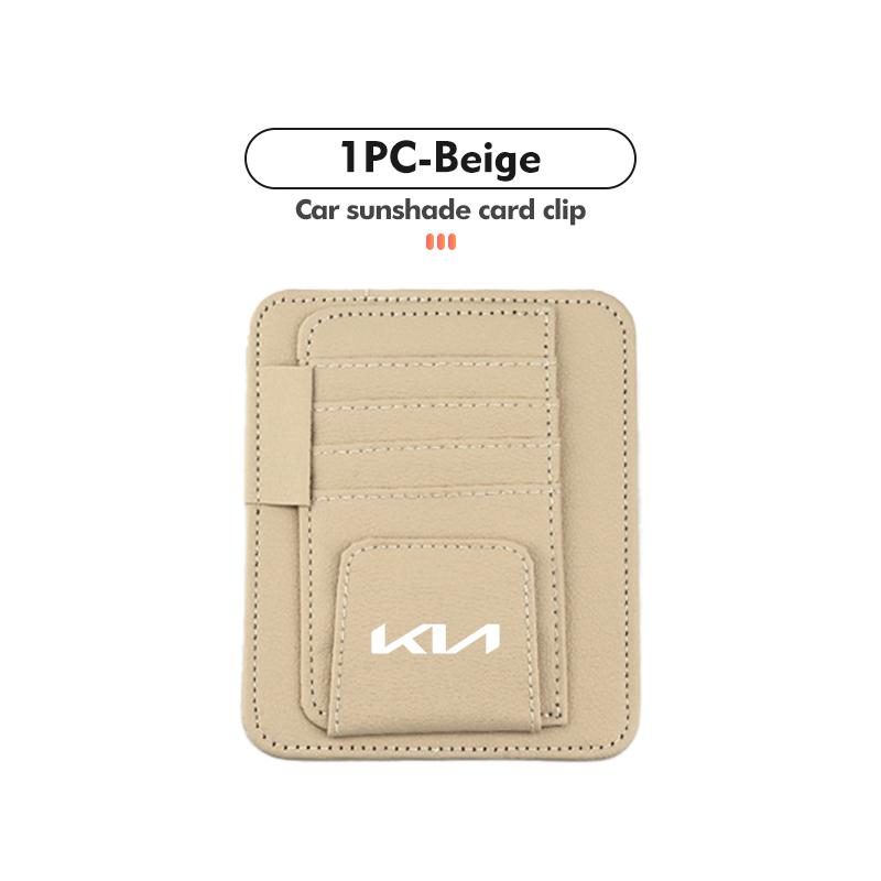 Car Sun Visor Organizer Multi-Pocket Business Card Storage Accessory For KIA Cerato Proceed Venga Stonic Picanto Sorento Stinger